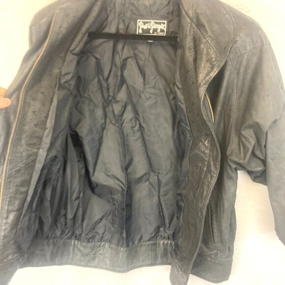 Vintage 80s 90s Gino di Giorgio Comit Leather Bomber Jacket Mens Medium Retro - Picture 4 of 16